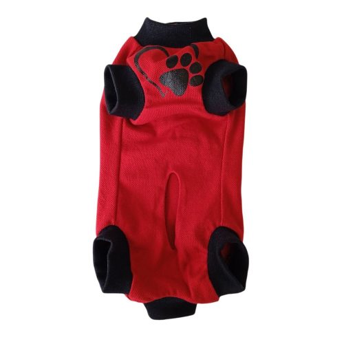Egyedi méretű ivartalanítás utáni ruha piros színben fiú- és lány kutyáknak